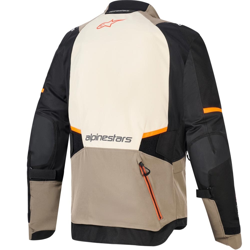 Alpinestars Andes V4 Drystar Mootorratta Jakk Kreem-Hele Pruun-Must-Fluo Oranž