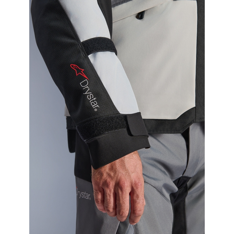 Alpinestars Andes V4 Drystar Mootorratta Jakk Tumehall-Helehall-Must-Fluorkollane