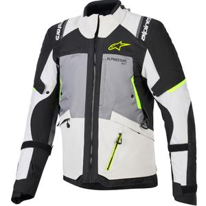 Alpinestars Andes V4 Drystar Mootorratta Jakk Tumehall-Helehall-Must-Fluorkollane