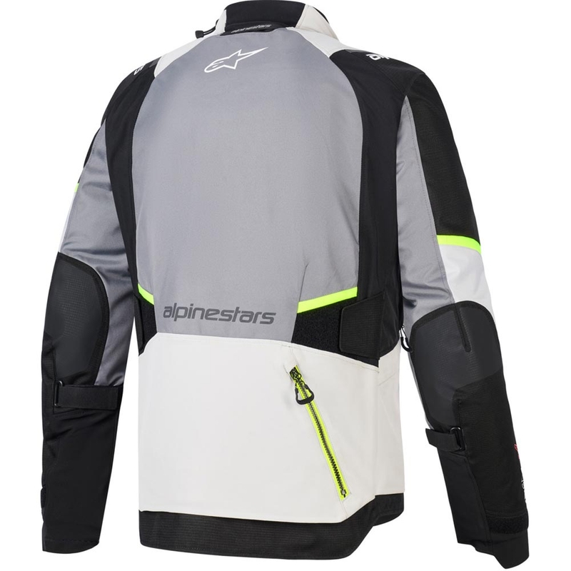 Alpinestars Andes V4 Drystar Mootorratta Jakk Tumehall-Helehall-Must-Fluorkollane