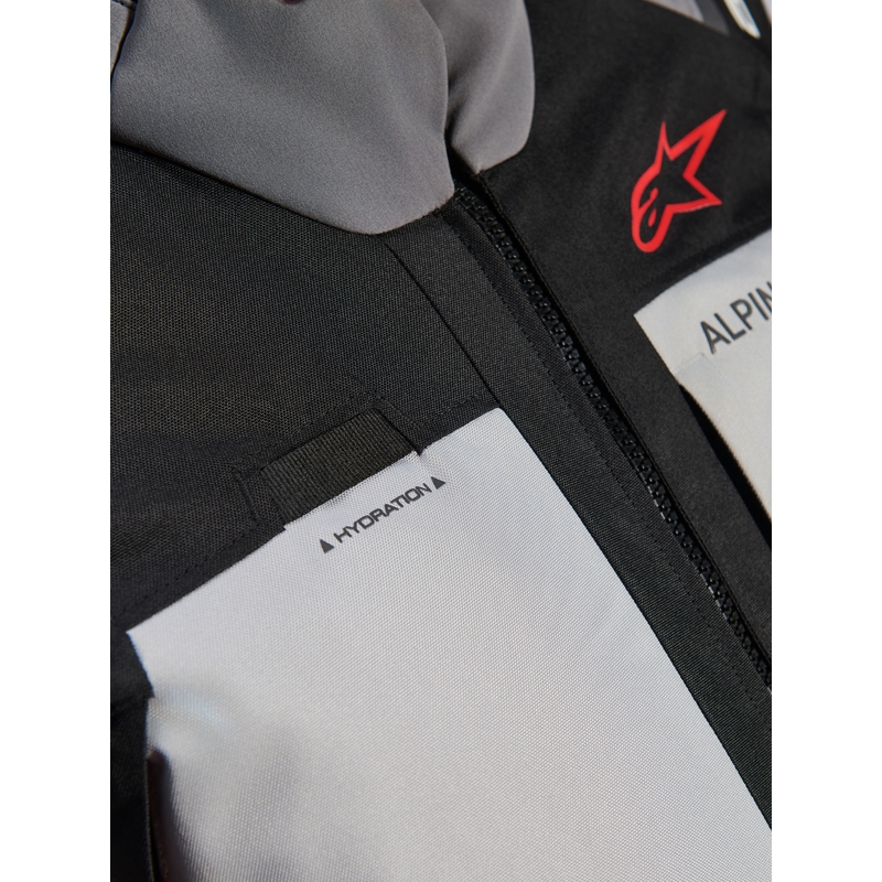 Alpinestars Andes V4 Drystar Mootorratta Jakk Tumehall-Helehall-Must-Punane