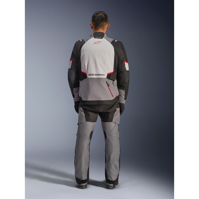 Alpinestars Andes V4 Drystar Mootorratta Jakk Tumehall-Helehall-Must-Punane