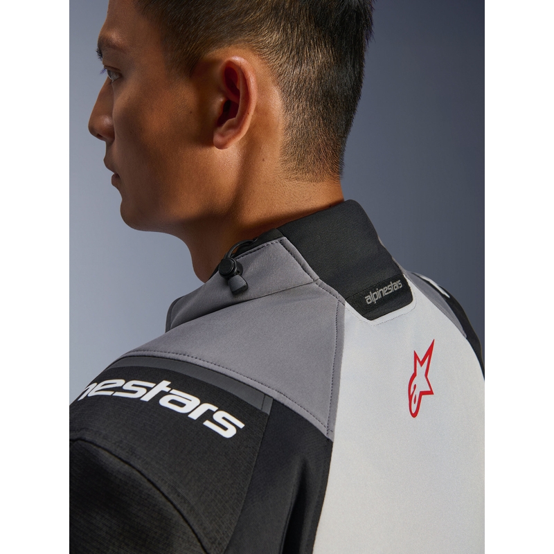 Alpinestars Andes V4 Drystar Mootorratta Jakk Tumehall-Helehall-Must-Punane