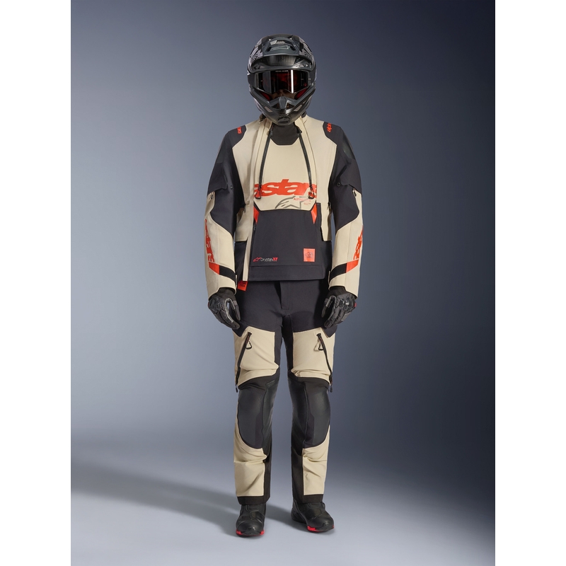 Alpinestars Halo PRO Drystar XF Mootorratta Jope Kreem-Must-Punane