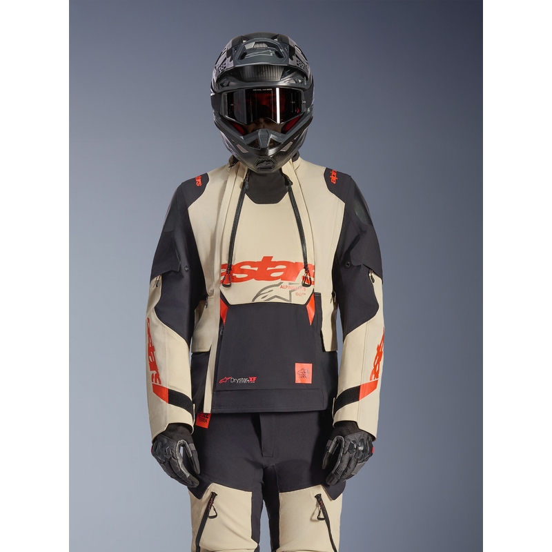 Alpinestars Halo PRO Drystar XF Mootorratta Jope Kreem-Must-Punane
