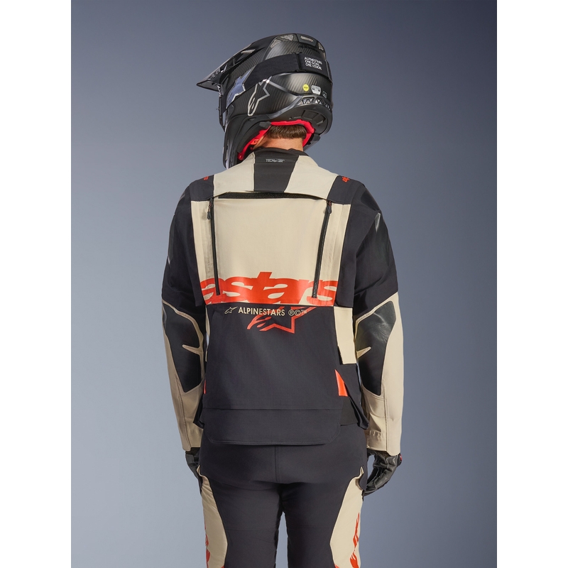 Alpinestars Halo PRO Drystar XF Mootorratta Jope Kreem-Must-Punane