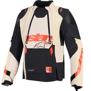 Alpinestars Halo PRO Drystar XF Mootorratta Jope Kreem-Must-Punane