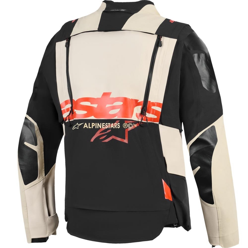 Alpinestars Halo PRO Drystar XF Mootorratta Jope Kreem-Must-Punane