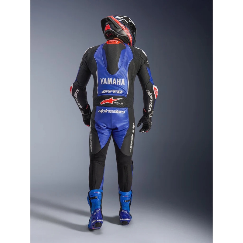 Nahkne mootorrattaülikond Alpinestars GP-R7 YAMAHA GYTR TECH-AIR kollektsioonile, ühildub sini-must-valge-punase värvidega