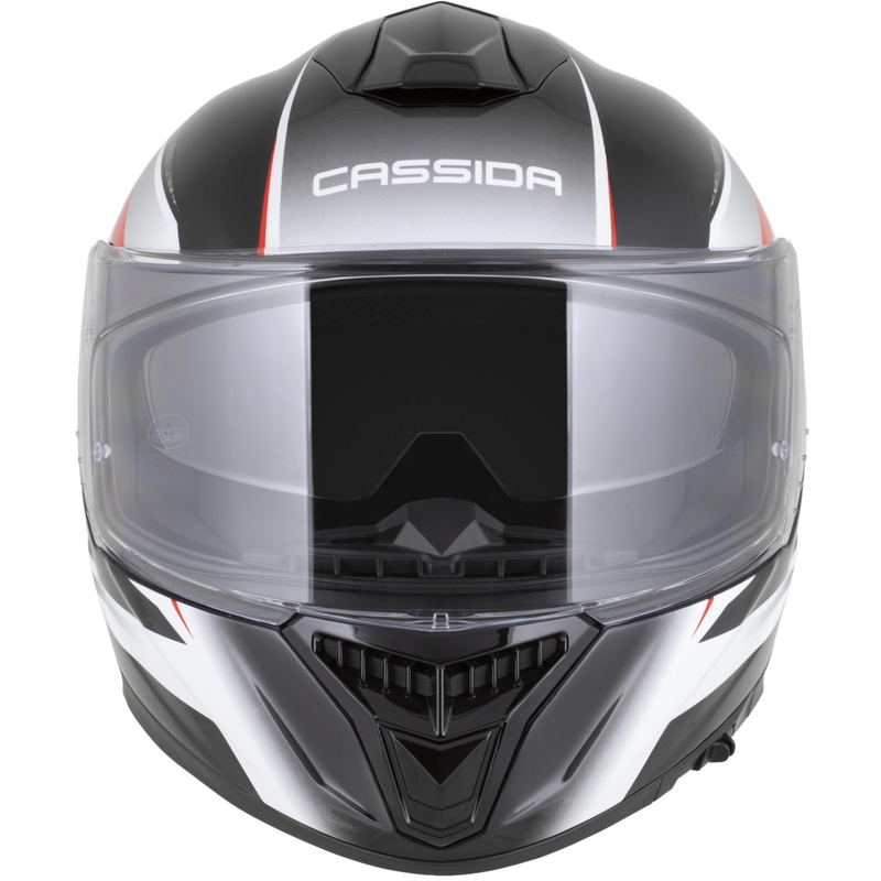 Cassida Integral GTS 2.1 Mega täisnäoga mootorrattakiiver must-valge-punane