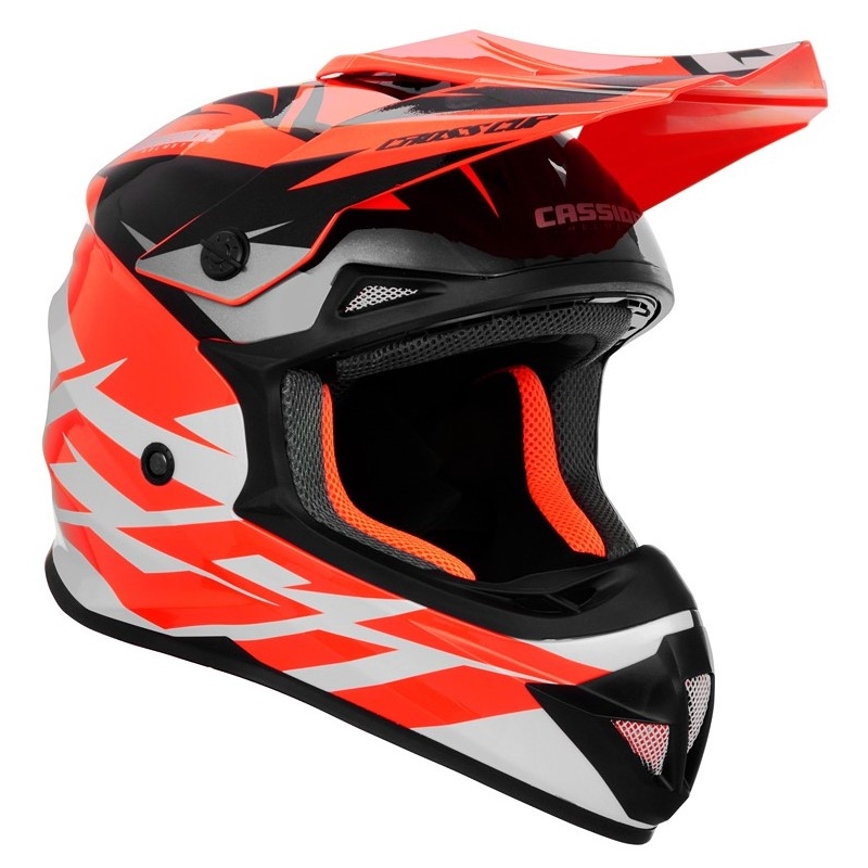Motokrosová přilba Cassida Cross Cup Two černo-bílo-šedo-fluo oranžová