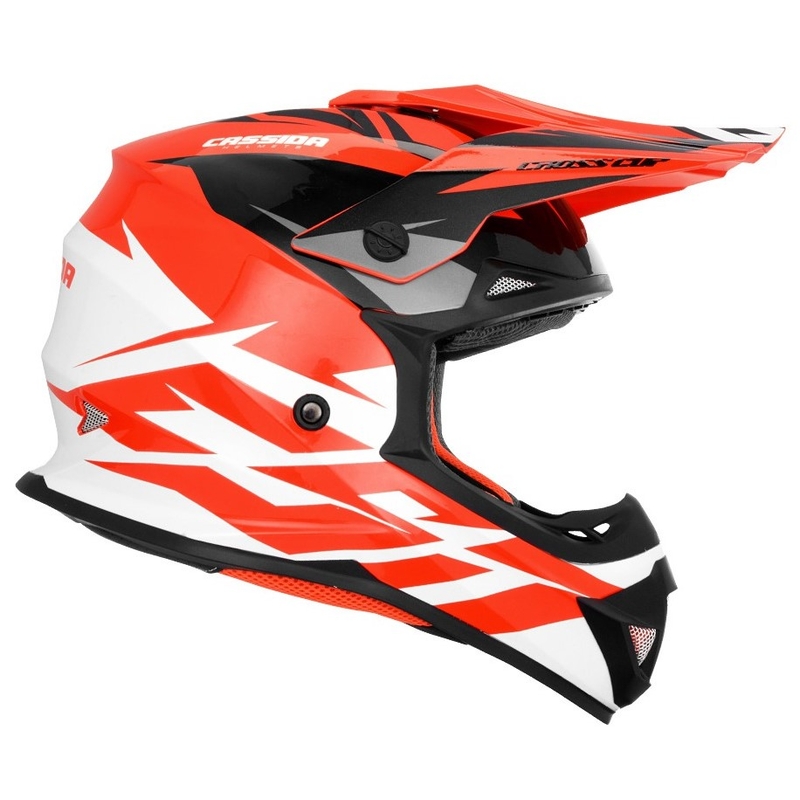 Motokrosová přilba Cassida Cross Cup Two černo-bílo-šedo-fluo oranžová