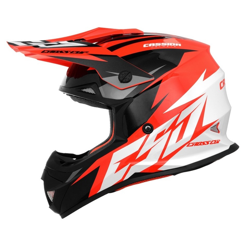 Motokrosová přilba Cassida Cross Cup Two černo-bílo-šedo-fluo oranžová