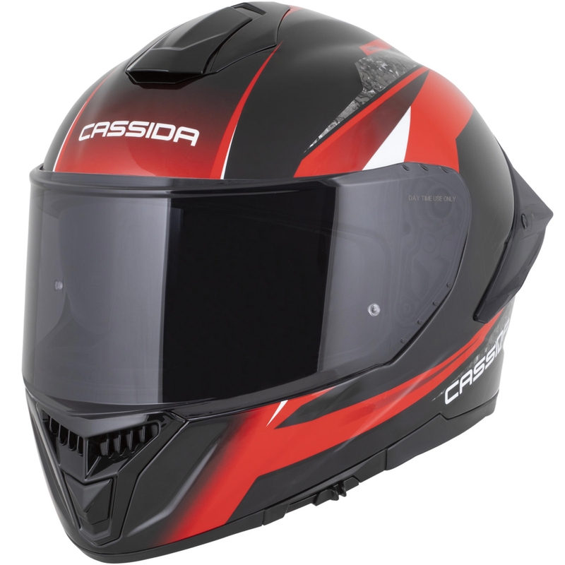 Cassida Integral GTS 2.1 Mega täisnäoga mootorrattakiiver must-punane-valge