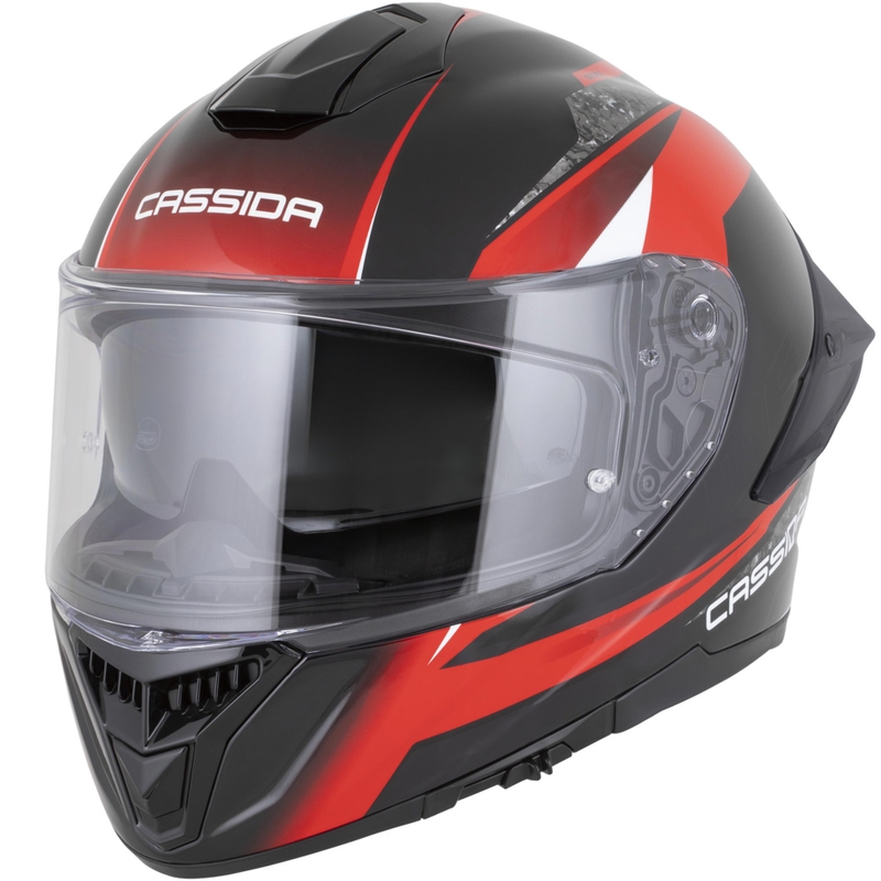 Cassida Integral GTS 2.1 Mega täisnäoga mootorrattakiiver must-punane-valge