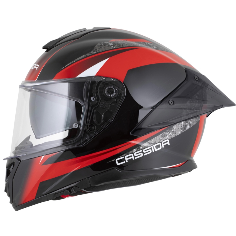 Cassida Integral GTS 2.1 Mega täisnäoga mootorrattakiiver must-punane-valge