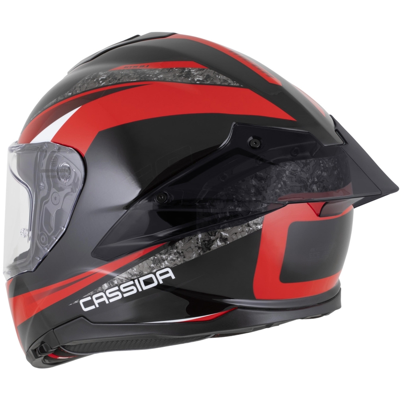 Cassida Integral GTS 2.1 Mega täisnäoga mootorrattakiiver must-punane-valge