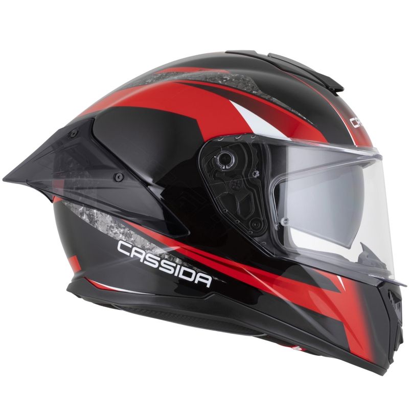 Cassida Integral GTS 2.1 Mega täisnäoga mootorrattakiiver must-punane-valge