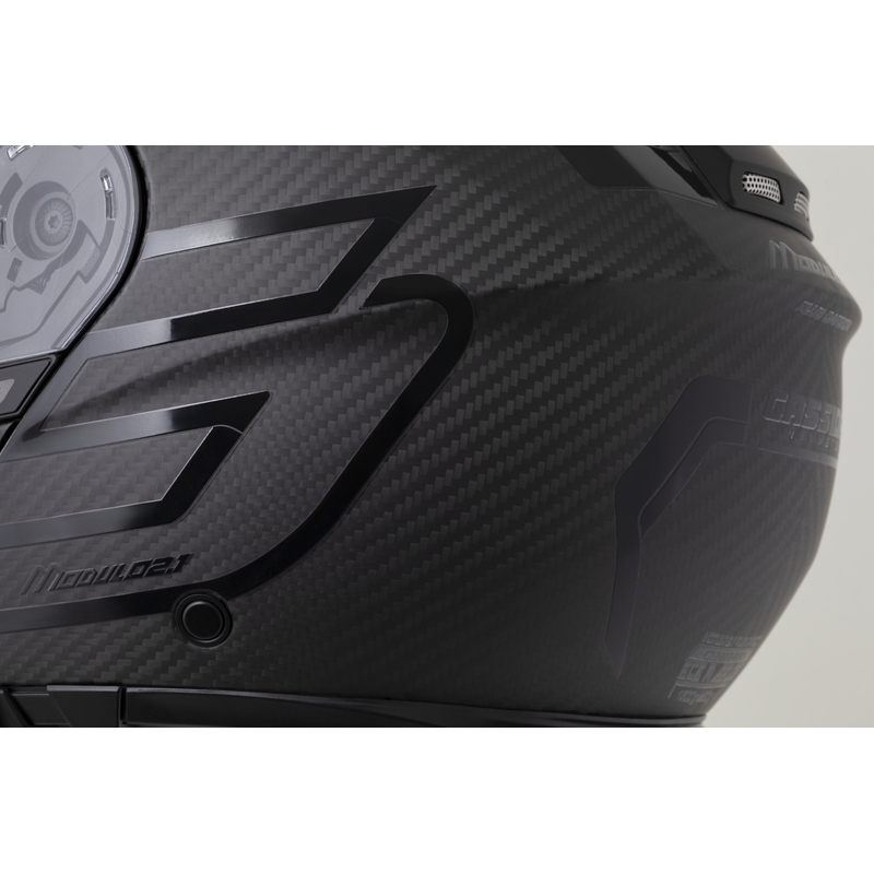 Ülesklapitav mootorrattakiiver Cassida Modulo 2.1 Plus Carbon BlackOut mattmust