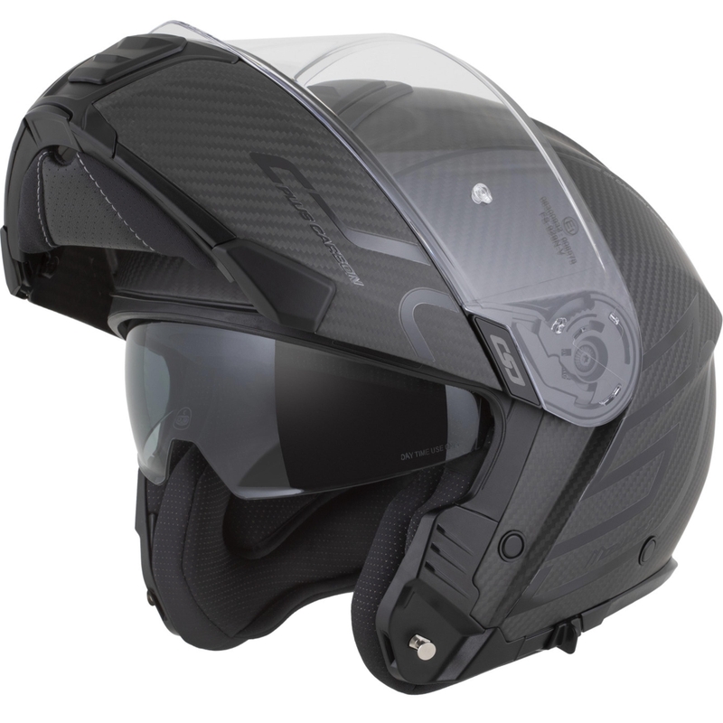 Ülesklapitav mootorrattakiiver Cassida Modulo 2.1 Plus Carbon BlackOut mattmust