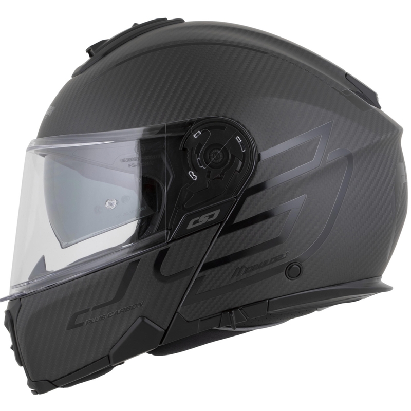 Ülesklapitav mootorrattakiiver Cassida Modulo 2.1 Plus Carbon BlackOut mattmust