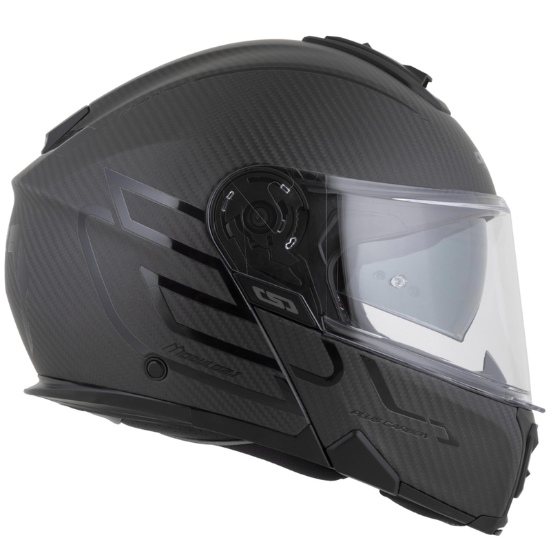 Ülesklapitav mootorrattakiiver Cassida Modulo 2.1 Plus Carbon BlackOut mattmust