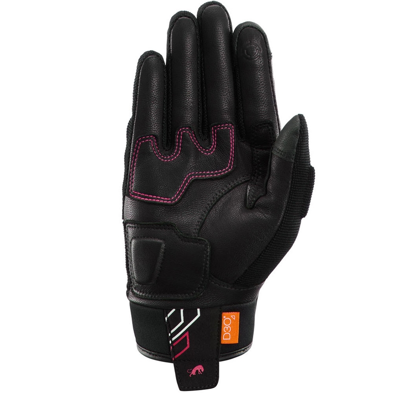 Naiste mootorrattakindad Furygan Jet Neon D3O® Evo must-valge-roosa