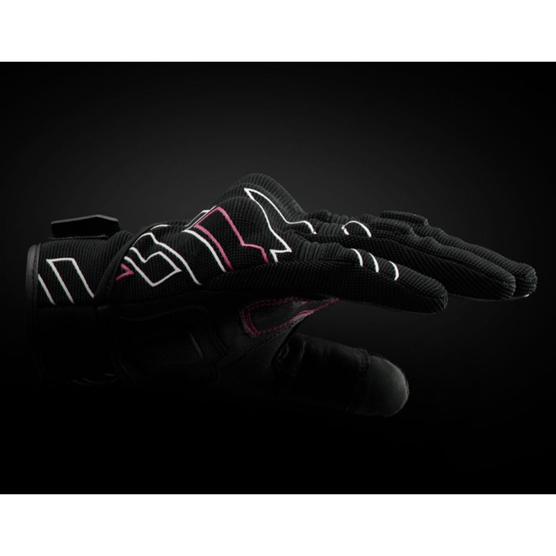 Naiste mootorrattakindad Furygan Jet Neon D3O® Evo must-valge-roosa