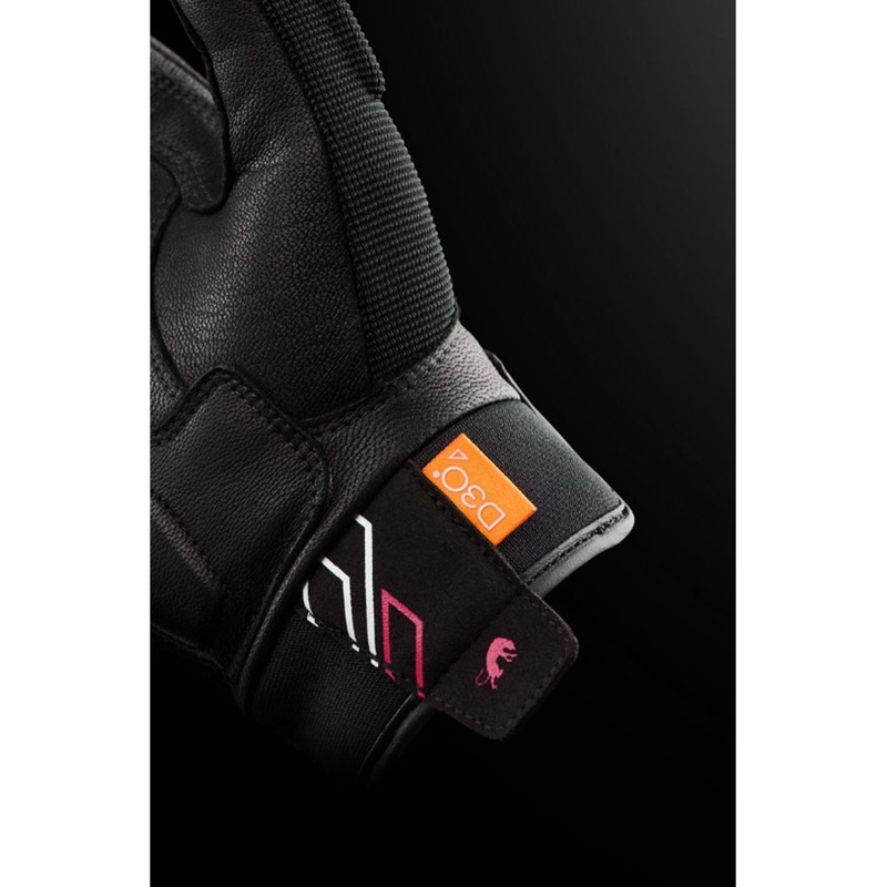 Naiste mootorrattakindad Furygan Jet Neon D3O® Evo must-valge-roosa