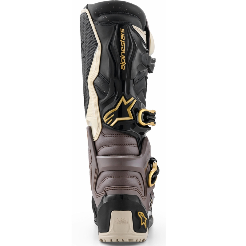Alpinestars TECH 7 Enduro Drystar mootorrattasaapad must-tumehall-kuldne