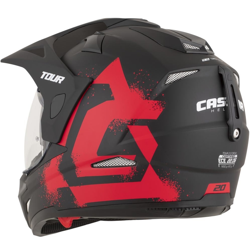 Enduro mootorratta kiiver Cassida Tour 2.0 Crew matt must-punane