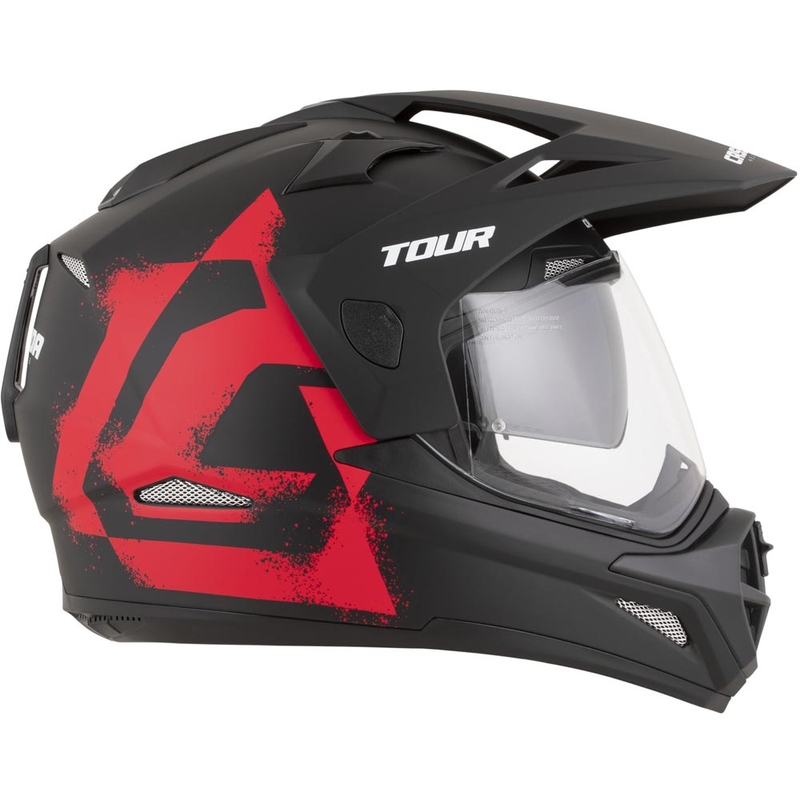 Enduro mootorratta kiiver Cassida Tour 2.0 Crew matt must-punane