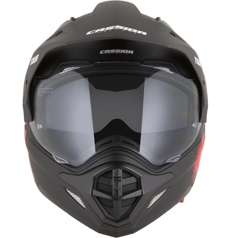 Enduro mootorratta kiiver Cassida Tour 2.0 Crew matt must-punane