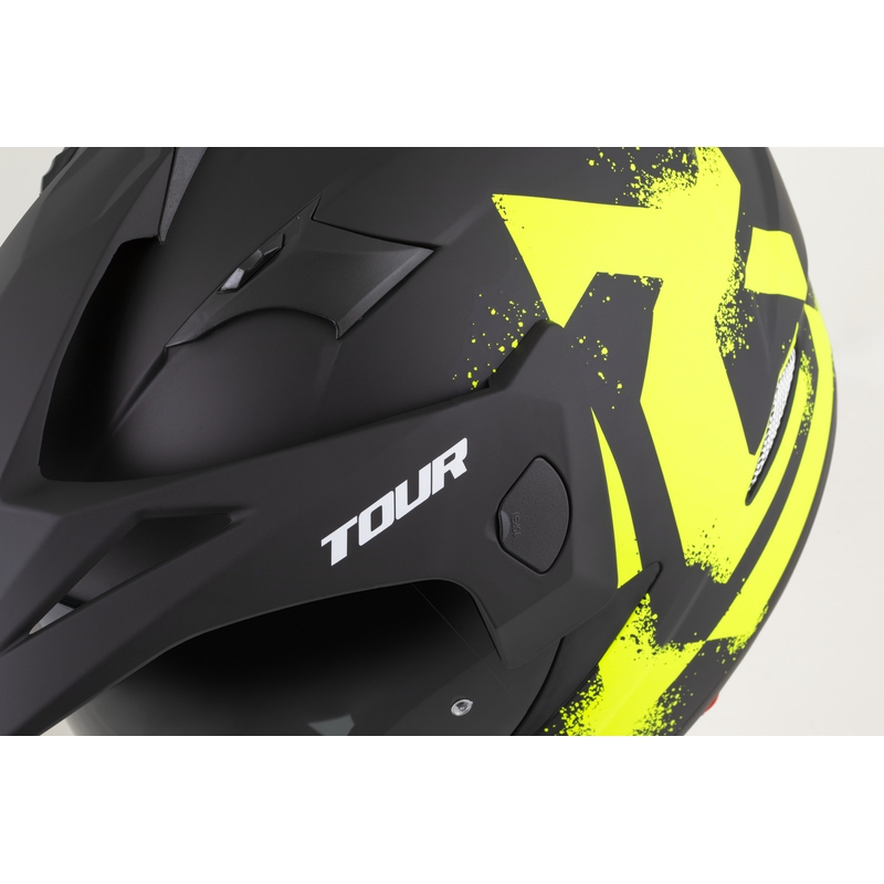 Enduro mootorratta kiiver Cassida Tour 2.0 Crew matt must-fluorestseeriv kollane