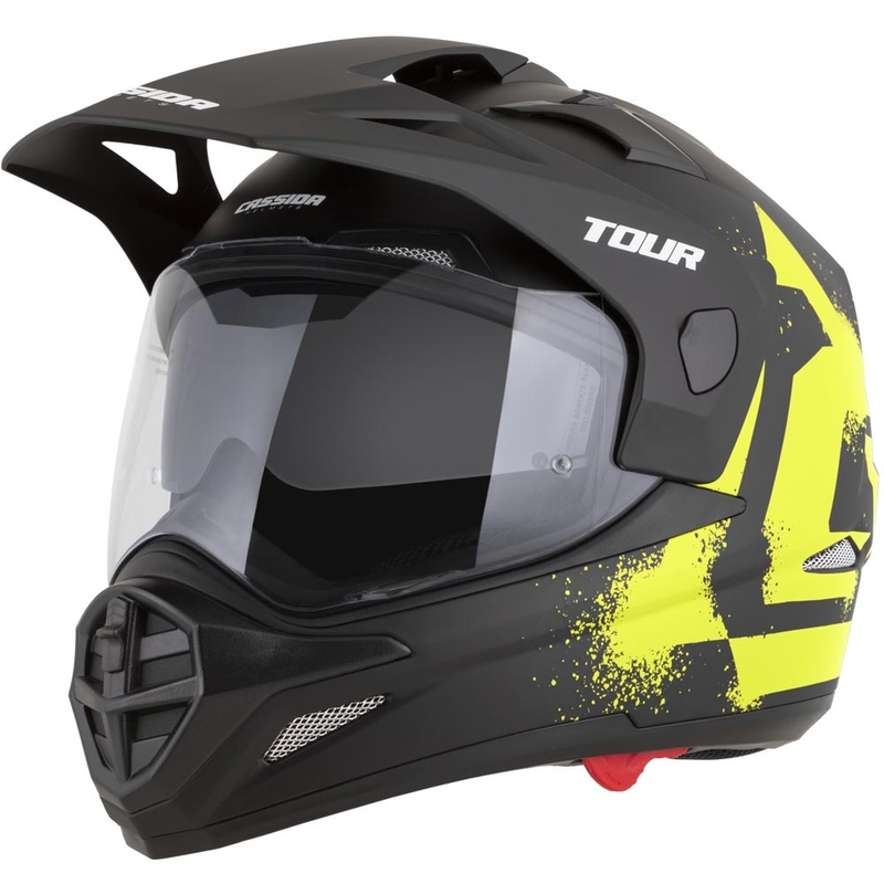 Enduro mootorratta kiiver Cassida Tour 2.0 Crew matt must-fluorestseeriv kollane