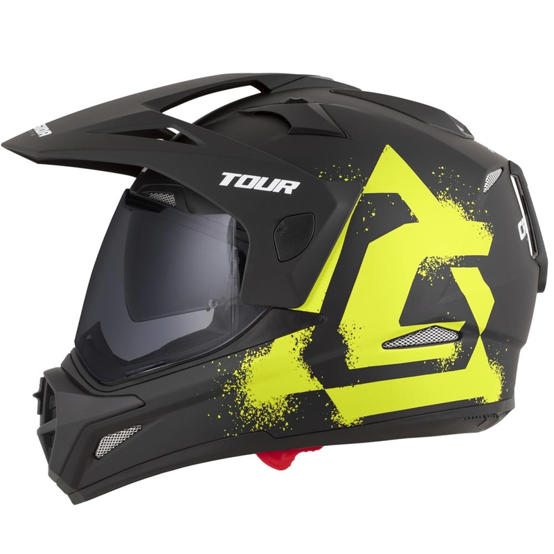 Enduro mootorratta kiiver Cassida Tour 2.0 Crew matt must-fluorestseeriv kollane