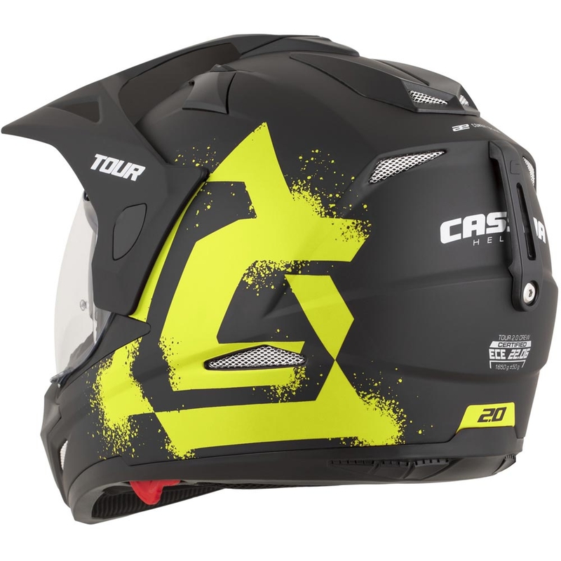 Enduro mootorratta kiiver Cassida Tour 2.0 Crew matt must-fluorestseeriv kollane