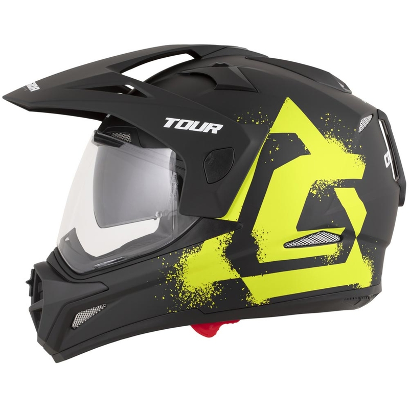 Enduro mootorratta kiiver Cassida Tour 2.0 Crew matt must-fluorestseeriv kollane