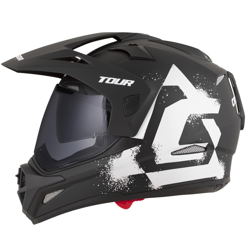 Enduro mootorratta kiiver Cassida Tour 2.0 Crew matt must-valge