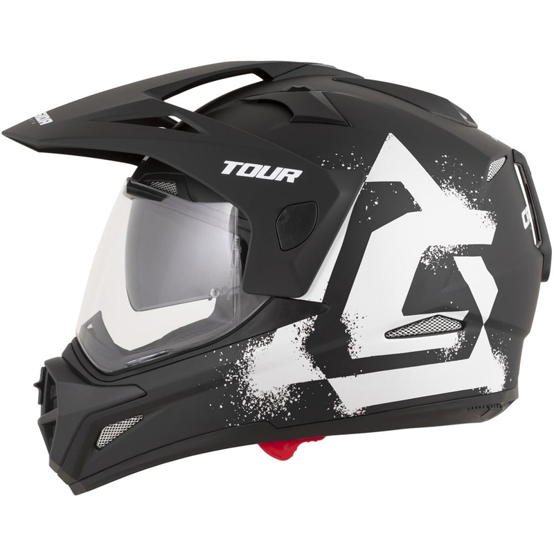 Enduro mootorratta kiiver Cassida Tour 2.0 Crew matt must-valge