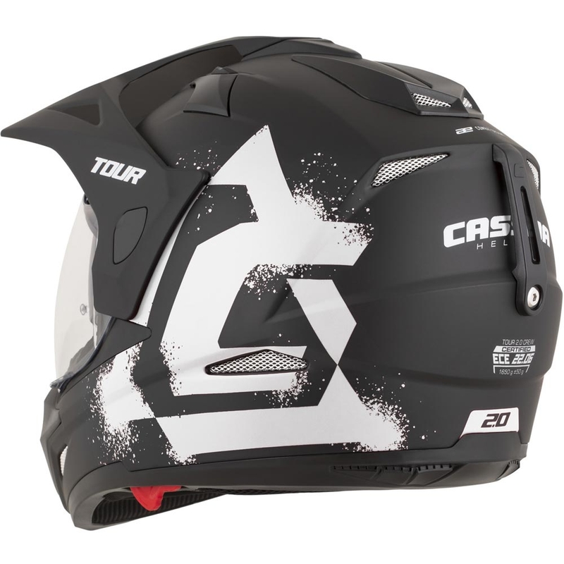 Enduro mootorratta kiiver Cassida Tour 2.0 Crew matt must-valge