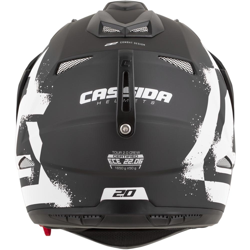 Enduro mootorratta kiiver Cassida Tour 2.0 Crew matt must-valge