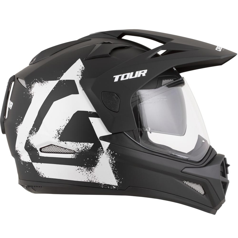 Enduro mootorratta kiiver Cassida Tour 2.0 Crew matt must-valge