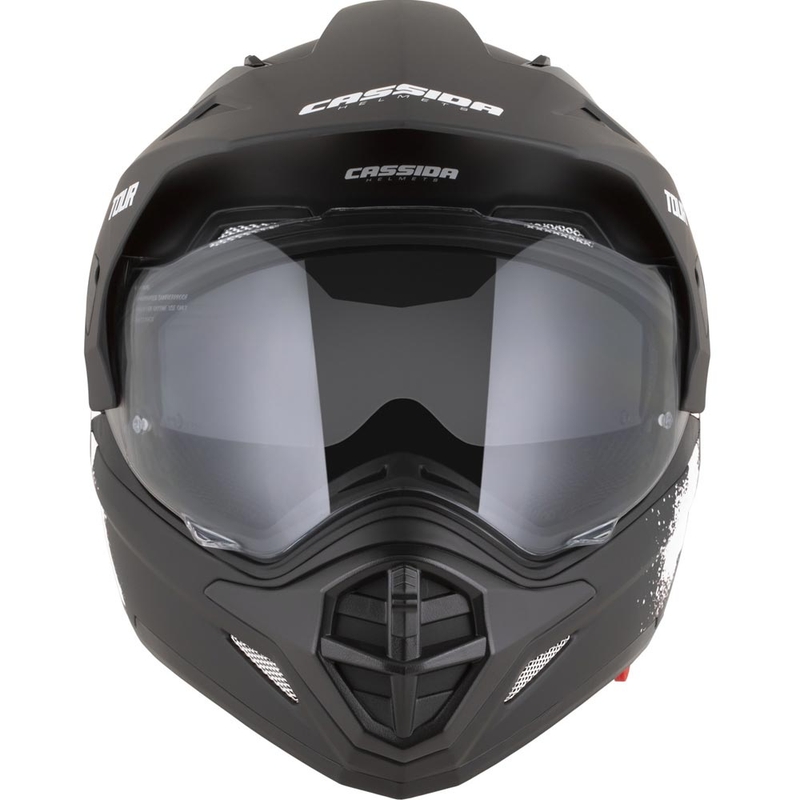 Enduro mootorratta kiiver Cassida Tour 2.0 Crew matt must-valge