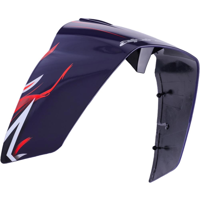 Aerodünaamiline spoiler mootorrattakiivrile Alpinestars Supertech R10 FLYTE võidusõiduprofiiliga matt sinine-punane-valge