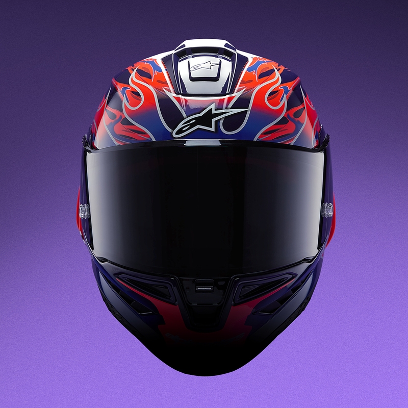 Alpinestars Supertech R-10 Flyte täismaskiiver, piiratud väljaanne, Jorge Martin, lilla-punane