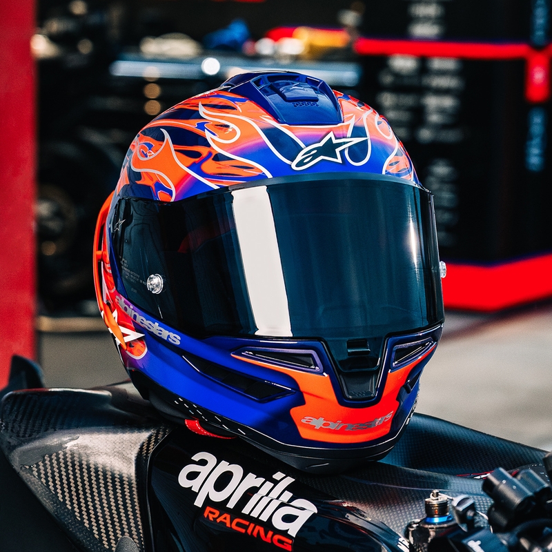 Alpinestars Supertech R-10 Flyte täismaskiiver, piiratud väljaanne, Jorge Martin, lilla-punane