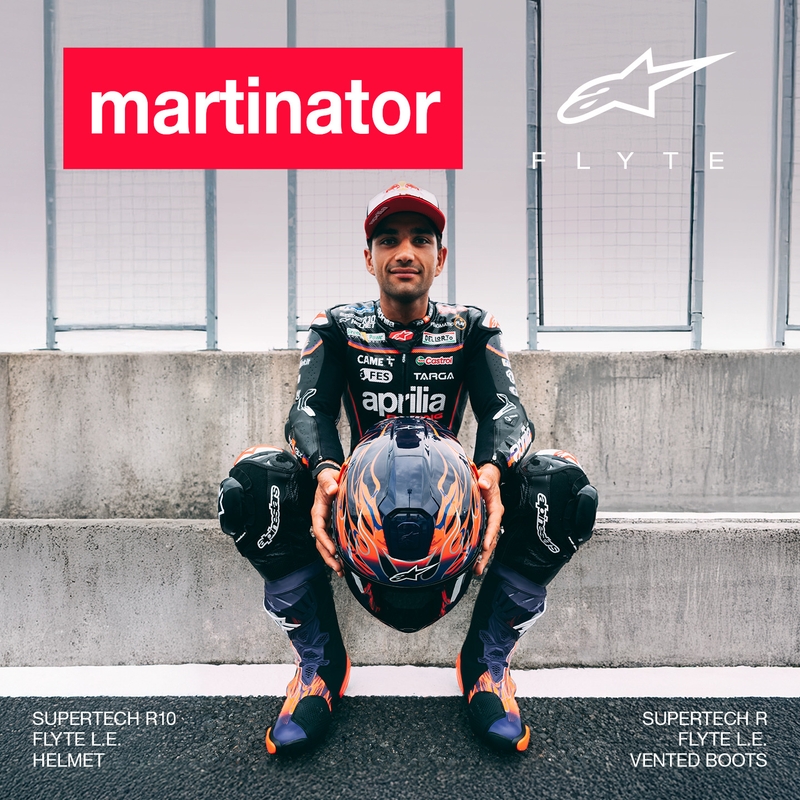 Alpinestars Supertech R-10 Flyte täismaskiiver, piiratud väljaanne, Jorge Martin, lilla-punane