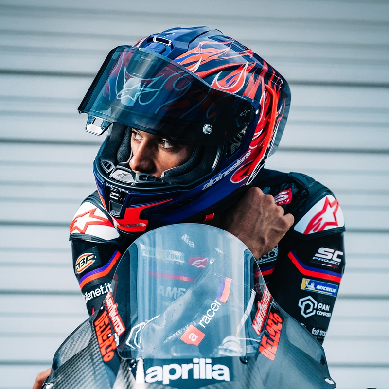 Alpinestars Supertech R-10 Flyte täismaskiiver, piiratud väljaanne, Jorge Martin, lilla-punane