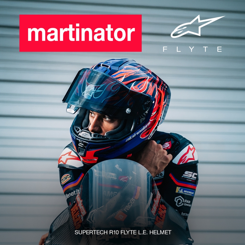 Alpinestars Supertech R-10 Flyte täismaskiiver, piiratud väljaanne, Jorge Martin, lilla-punane